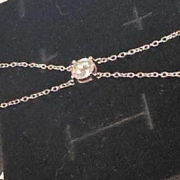 Moissanite 2 Carat Round Pendant Double Strand Bracelet 925 Sterling Silver NWT - Picture 8 of 16